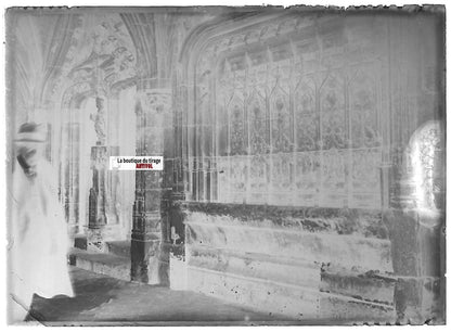 Abbaye Saint-Wandrille, Plaque verre photo, négatif noir & blanc 6x9 cm