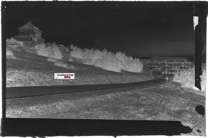 Plaque verre photo, négatif noir & blanc 9x14 cm, Le Markstein, Les Vosges