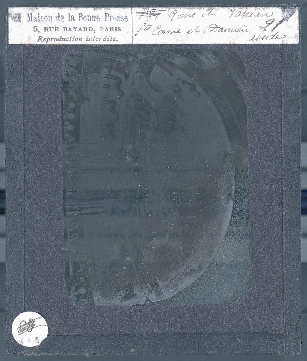 Basilique Santi Cosma e Damiano, photo plaque de verre, positif 8,5x10 cm