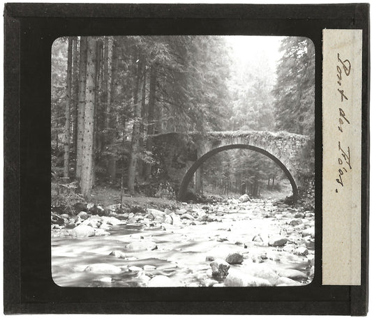 Pont des Fées, Gérardmer, Vosges, photo plaque de verre, positif 8,5x10 cm