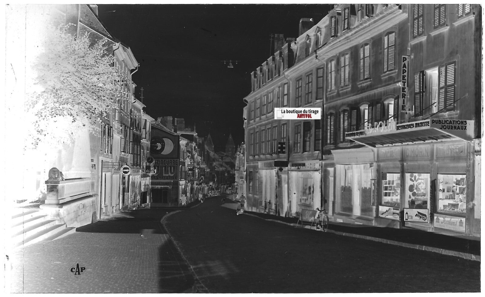 Plaque verre photo, négatif noir & blanc 9x14 cm, Sarrebourg, Grand Rue, Moselle