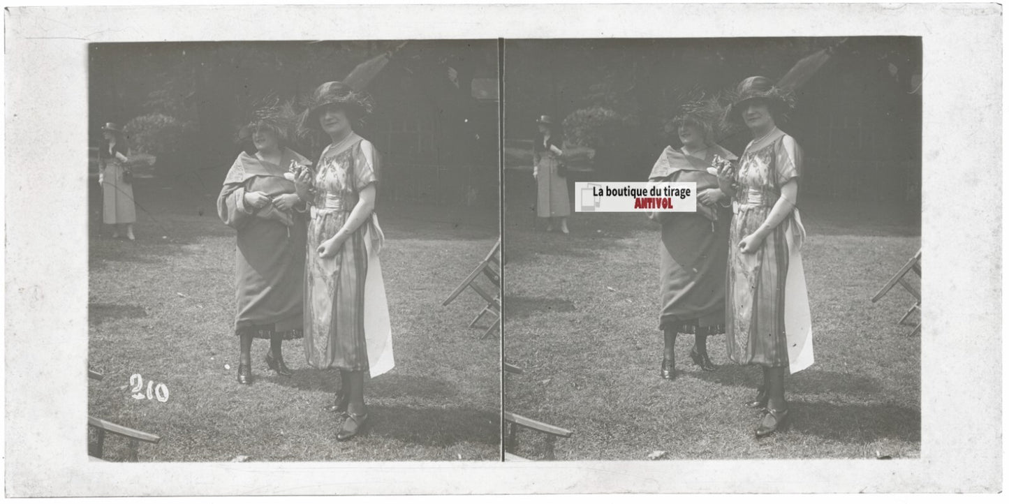 Hippodrome de Longchamp, Paris, plaque verre stéréoscopique, positif 8,5x17 cm