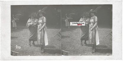 Hippodrome de Longchamp, Paris, plaque verre stéréoscopique, positif 8,5x17 cm