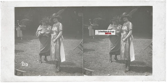 Hippodrome de Longchamp, Paris, plaque verre stéréoscopique, positif 8,5x17 cm