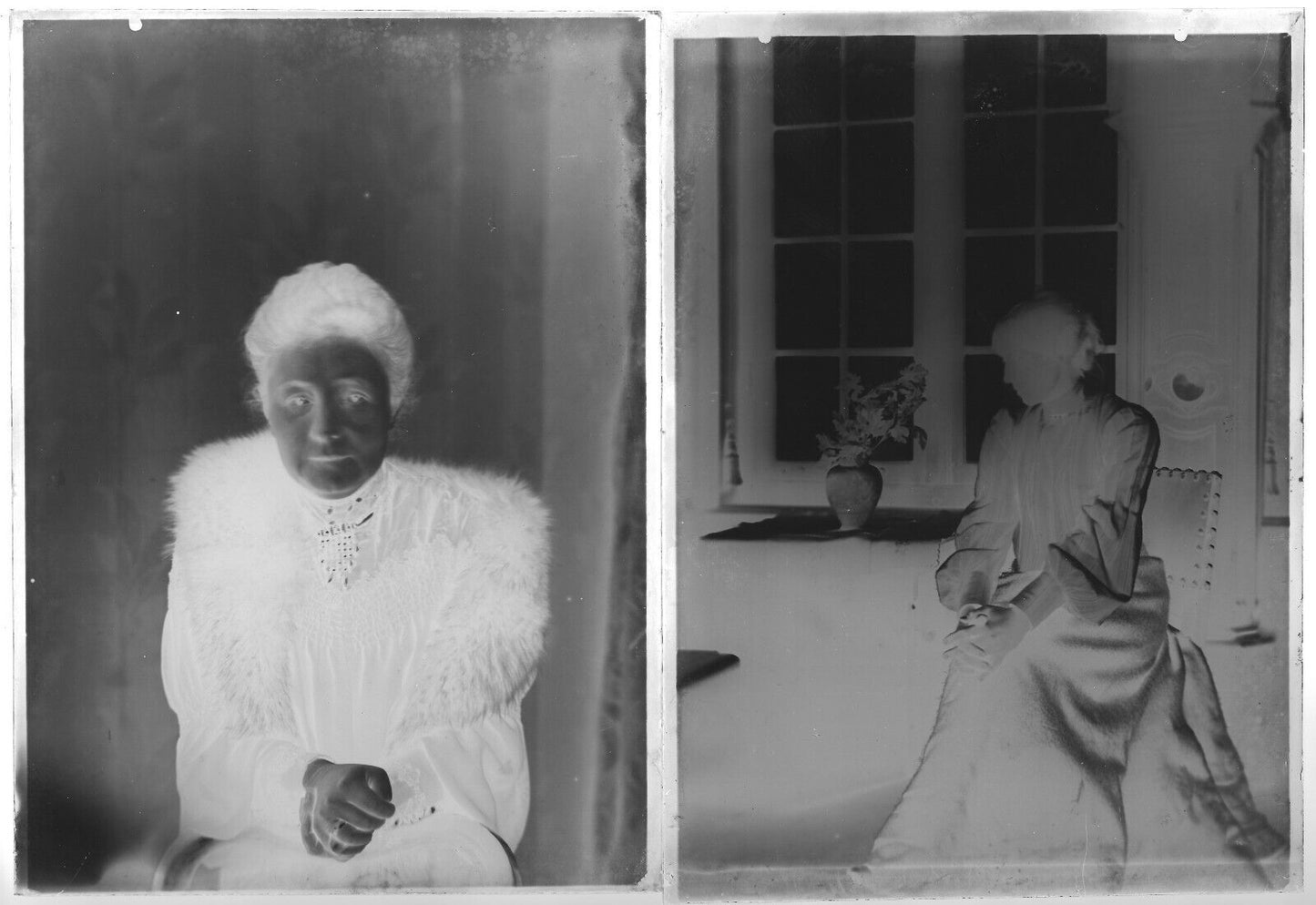 Femmes, robe, photos anciennes plaque de verre, lot de 10 négatifs 13x18 cm