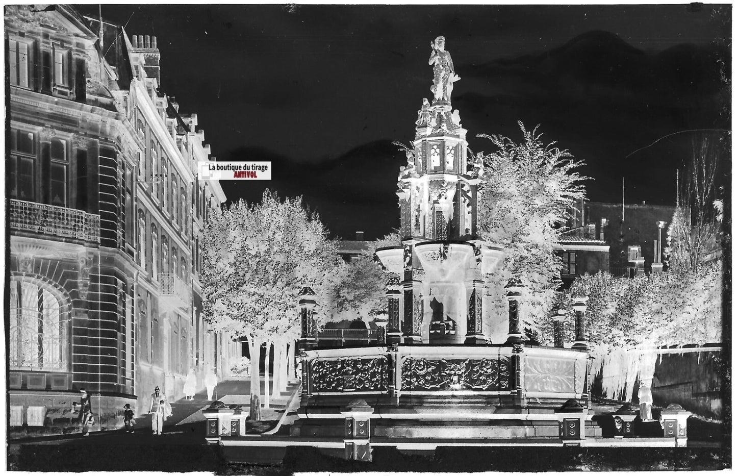 Plaque verre, photo négatif noir & blanc 9x14 cm, Clermont-Ferrand, Amboise
