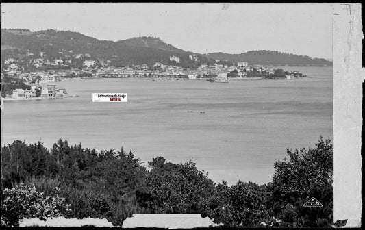 Sainte-Maxime, Plaque verre photo ancienne, négatif noir & blanc 9x14 cm, France