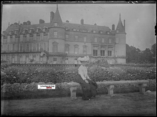 Château de Rambouillet, Plaque verre photo, négatif noir & blanc 9x12 cm France