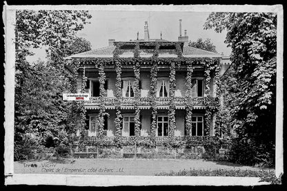 Plaque verre photo négatif noir & blanc 9x14 cm, Vichy, chalet de l'Empereur