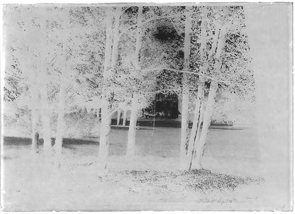 Plaque verre photo négatif noir et blanc 6x9 cm château Bailly vintage France