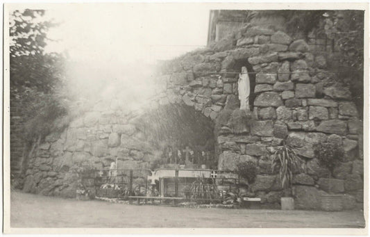 Grotte, vierge, photographie ancienne France, sépia, papier 9x14 cm