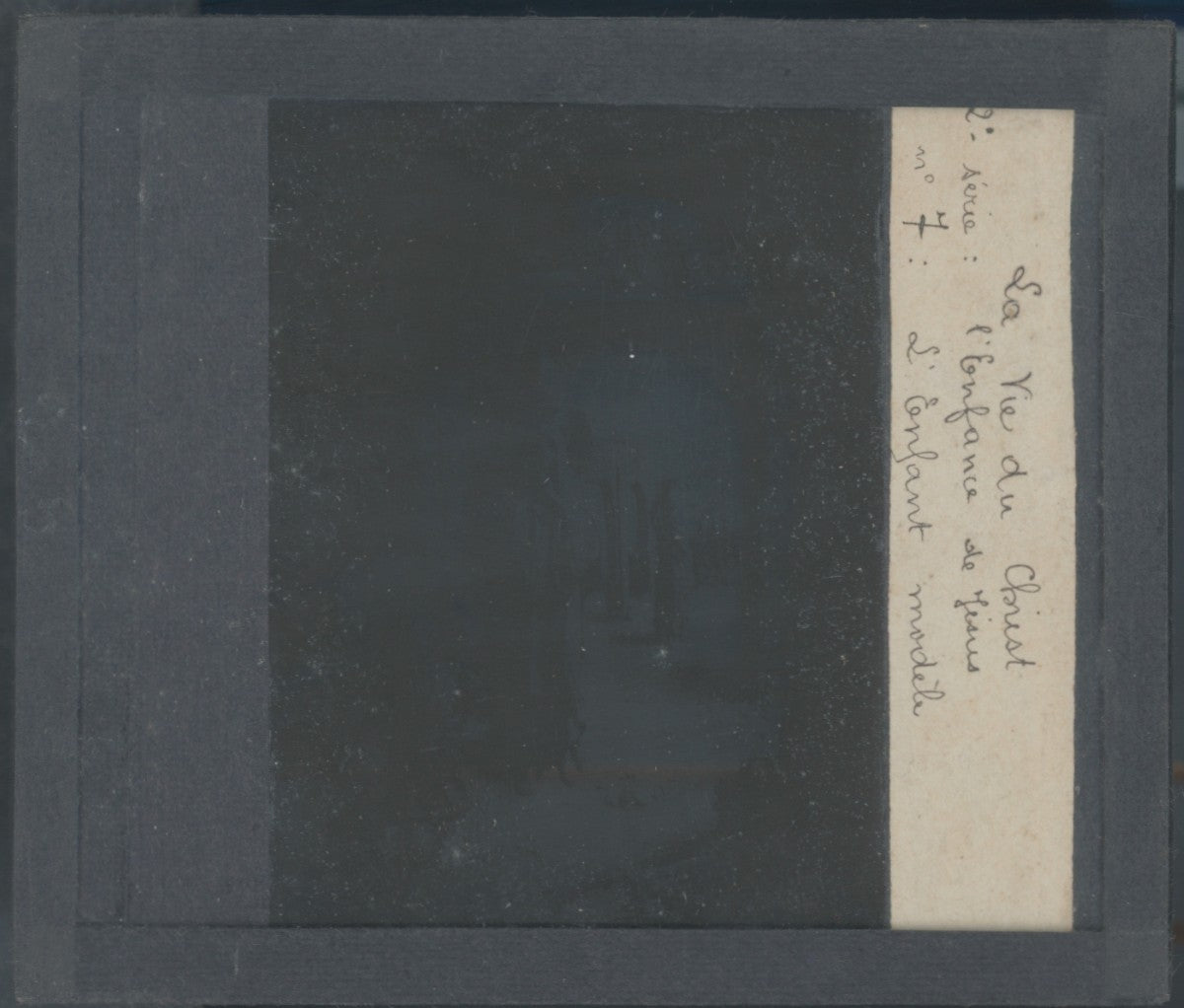 Enfance de Jésus, photo plaque verre, noir & blanc, positif 8,5x10 cm