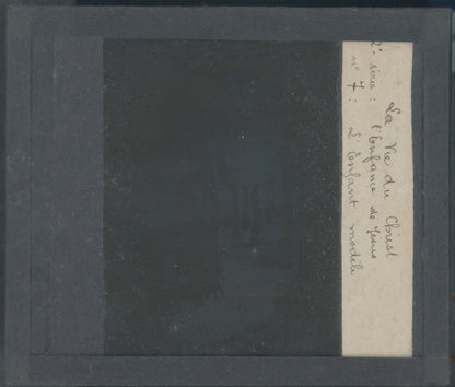 Enfance de Jésus, photo plaque verre, noir & blanc, positif 8,5x10 cm