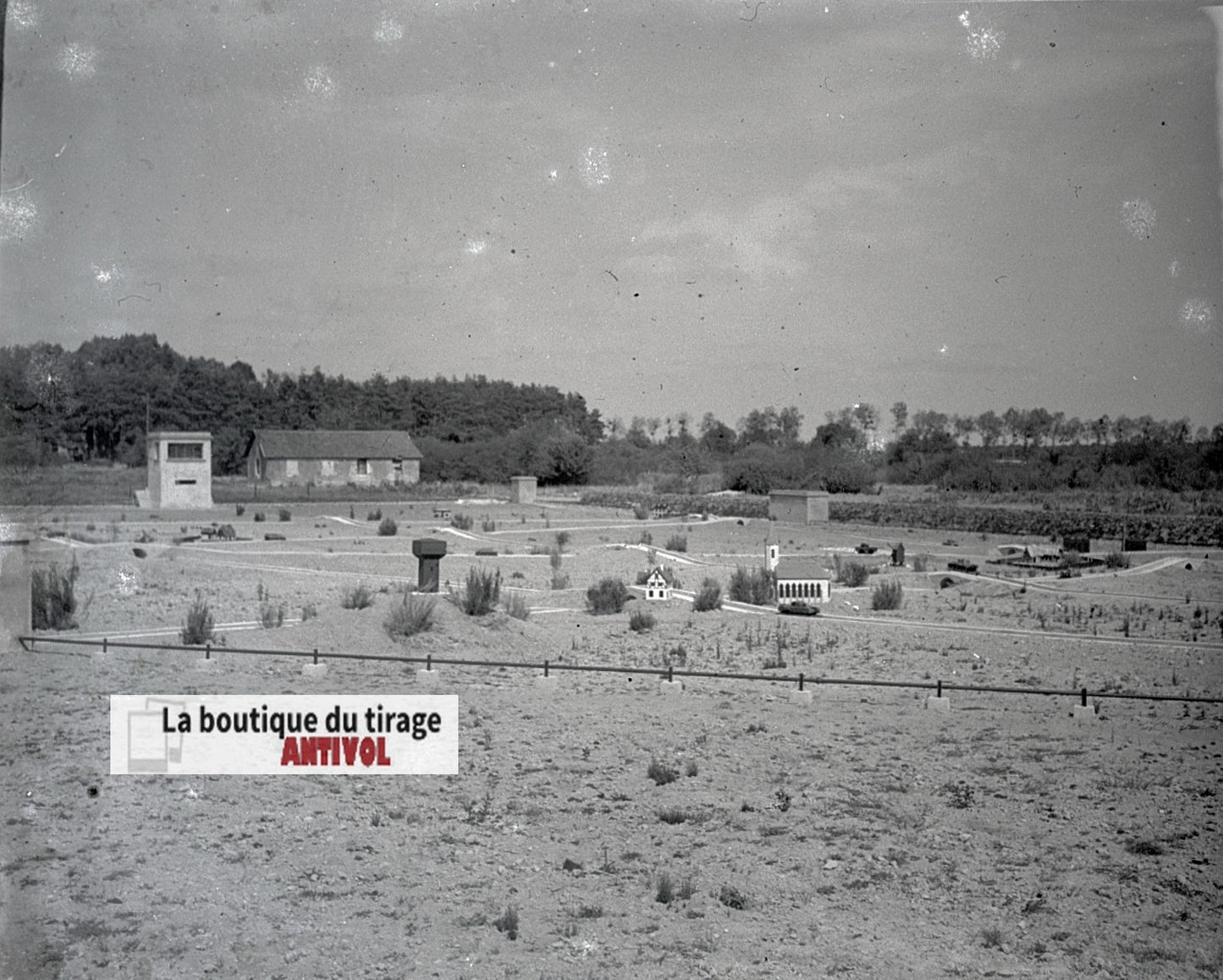 Camp du Ruchard, soldats, plaque verre, photo ancienne, négatif N&B 6x13 cm