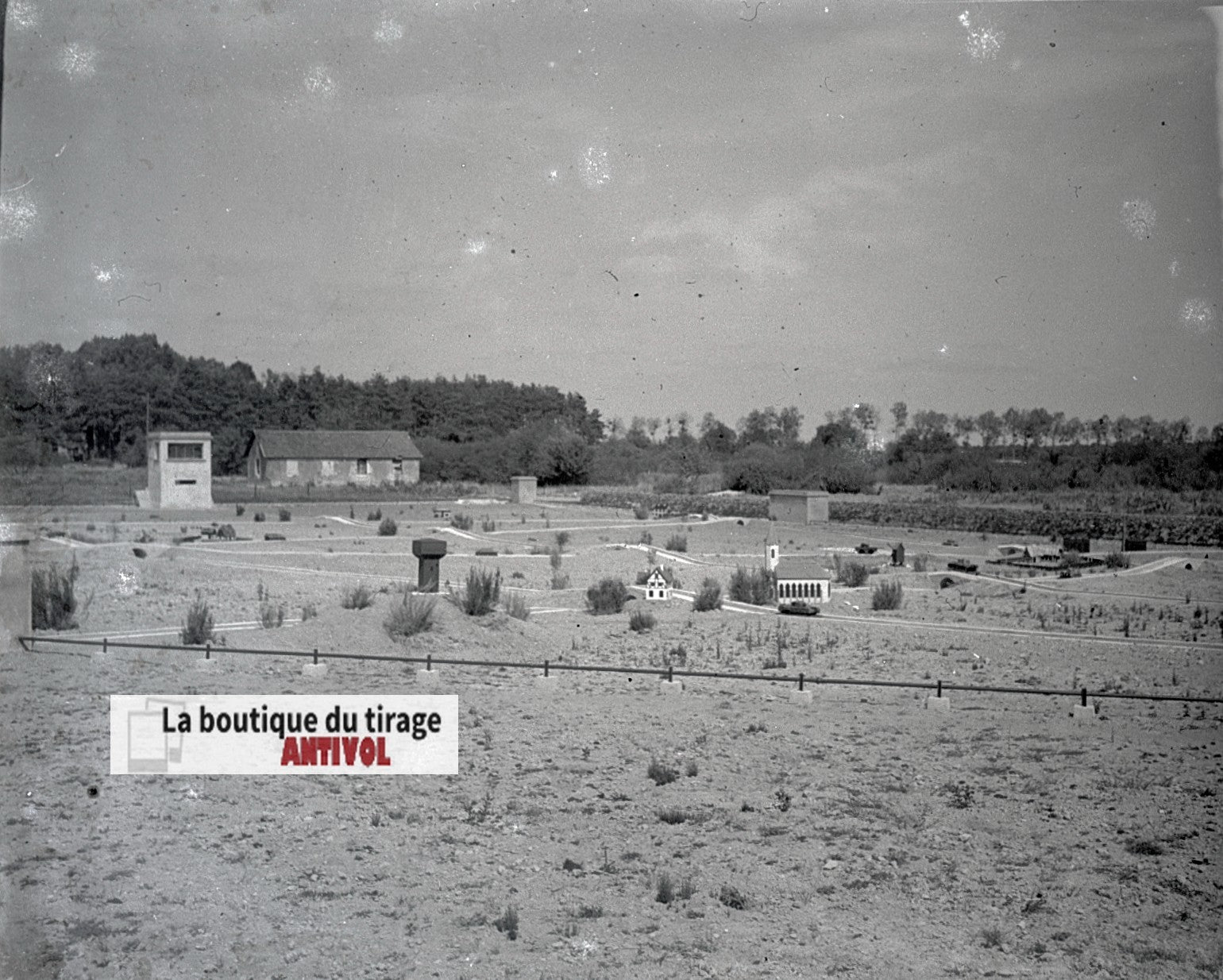 Camp du Ruchard, soldats, plaque verre, photo ancienne, négatif N&B 6x13 cm