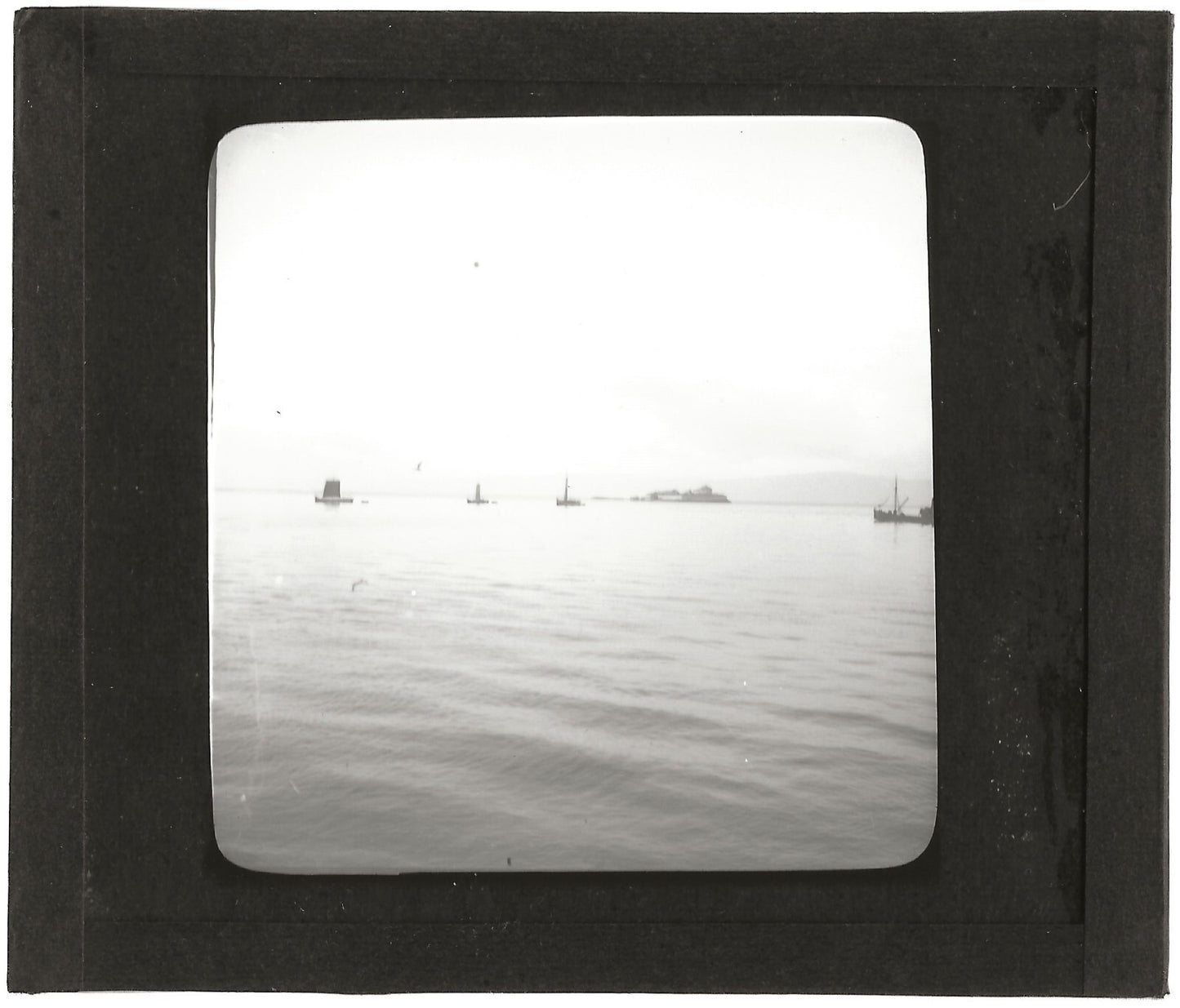 Bateaux, Trondheim, Norvège, photo ancienne plaque de verre, positif 8,5x10 cm