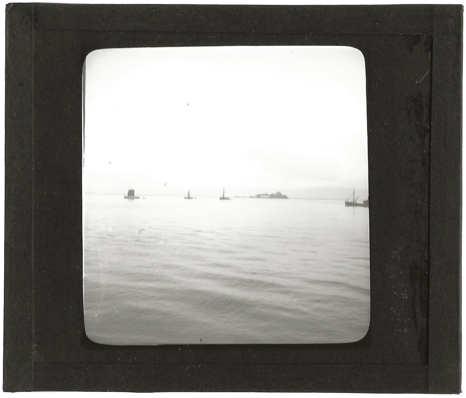 Bateaux, Trondheim, Norvège, photo ancienne plaque de verre, positif 8,5x10 cm