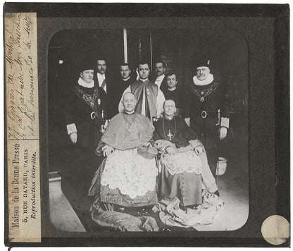 Bruchesi, Vannutelli, Congrès Montréal, photo plaque de verre, positif 8,5x10 cm