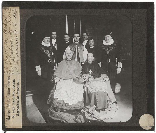 Bruchesi, Vannutelli, Congrès Montréal, photo plaque de verre, positif 8,5x10 cm