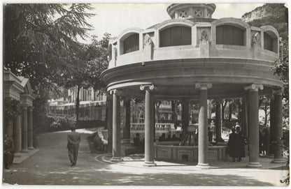 Plaque verre ancienne photo négatif noir & blanc 9x14 cm, Royat, Source Eugénie