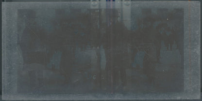 Scène de vie, Longchamp, Paris, plaque verre stéréoscopique, positif 8,5x17 cm