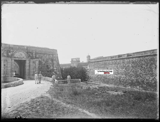 Château Sant Ferran, Figueres, Plaque verre photo, négatif noir & blanc 9x12 cm