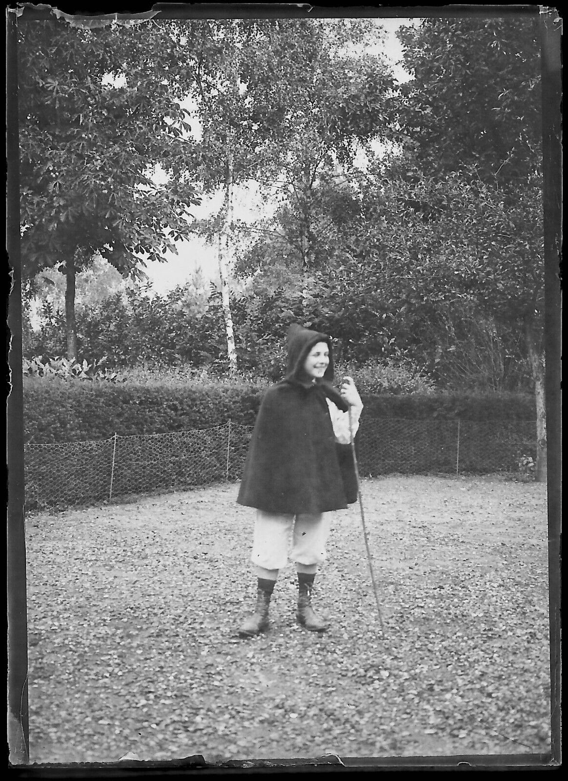 Plaque verre photo négatif noir et blanc 6x9 cm enfant France glass plate 