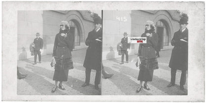 Hippodrome de Longchamp, Paris, plaque verre stéréoscopique, positif 8,5x17 cm