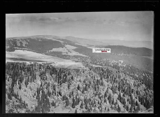 Plaque verre photo ancienne négatif noir et blanc 13x18 cm Hautes-Vosges paysage