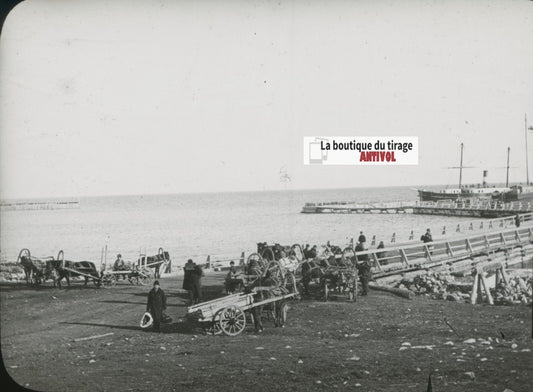 Lac Baïkal, Russie, photo plaque verre, noir & blanc, positif 8,5x10 cm