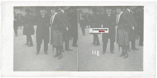 Hippodrome de Longchamp, Paris, stéréoscopie plaque verre, positif 8,5x17 cm