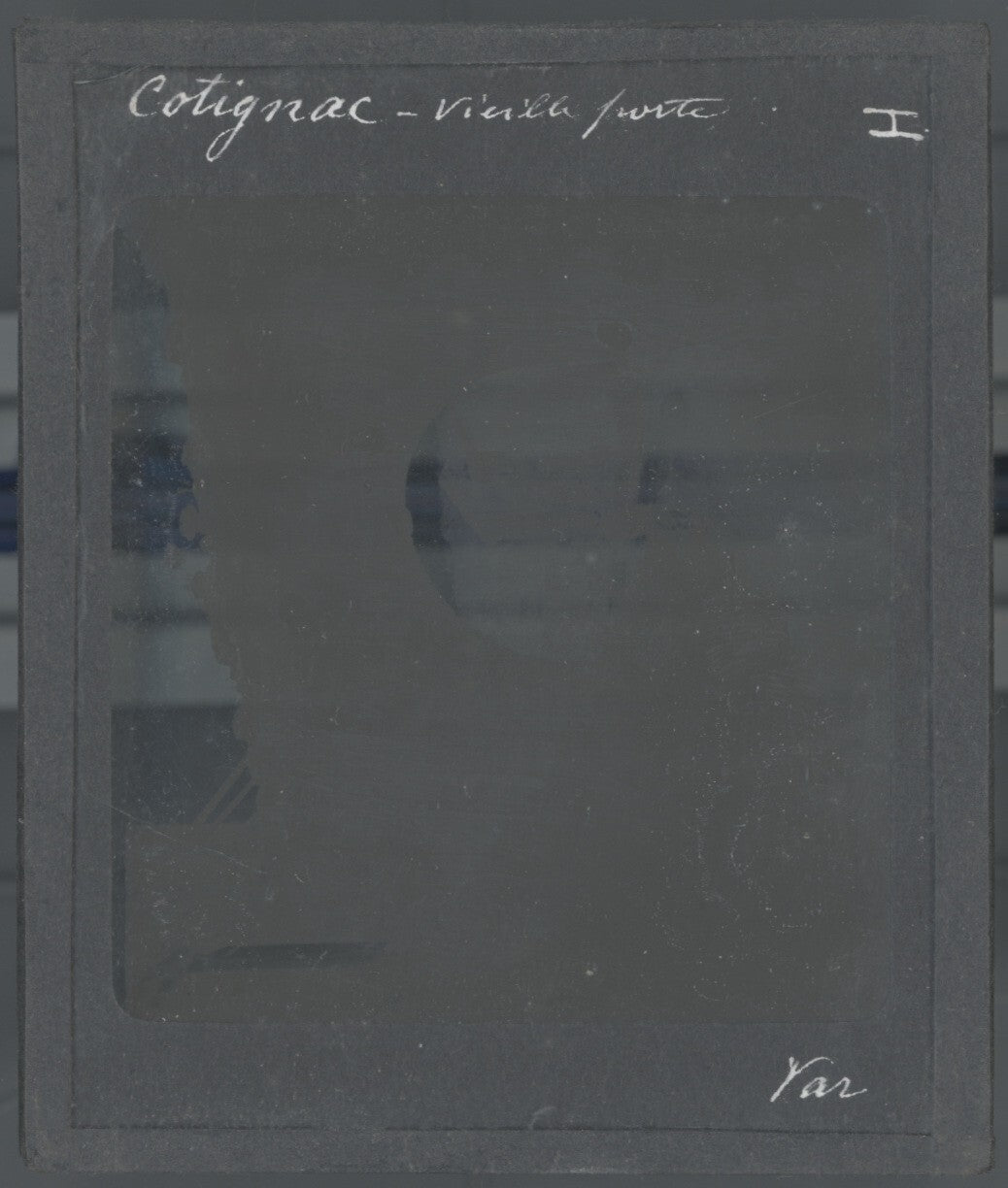 Cotignac, village Var, photo ancienne plaque de verre, positif 8,5x10 cm