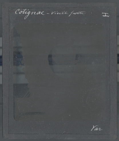 Cotignac, village Var, photo ancienne plaque de verre, positif 8,5x10 cm