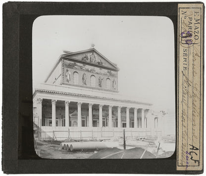 Basilique Saint-Paul-Hors-Les-Murs, Rome, photo plaque verre, positif 8,5x10 cm