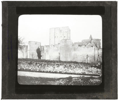 Château de Loches, Donjon, photo ancienne plaque de verre, positif 8,5x10 cm