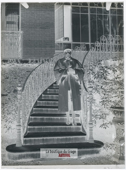 Officier du 26ᵉ régiment, soldat, plaque verre, photo ancienne, négatif 9x12 cm