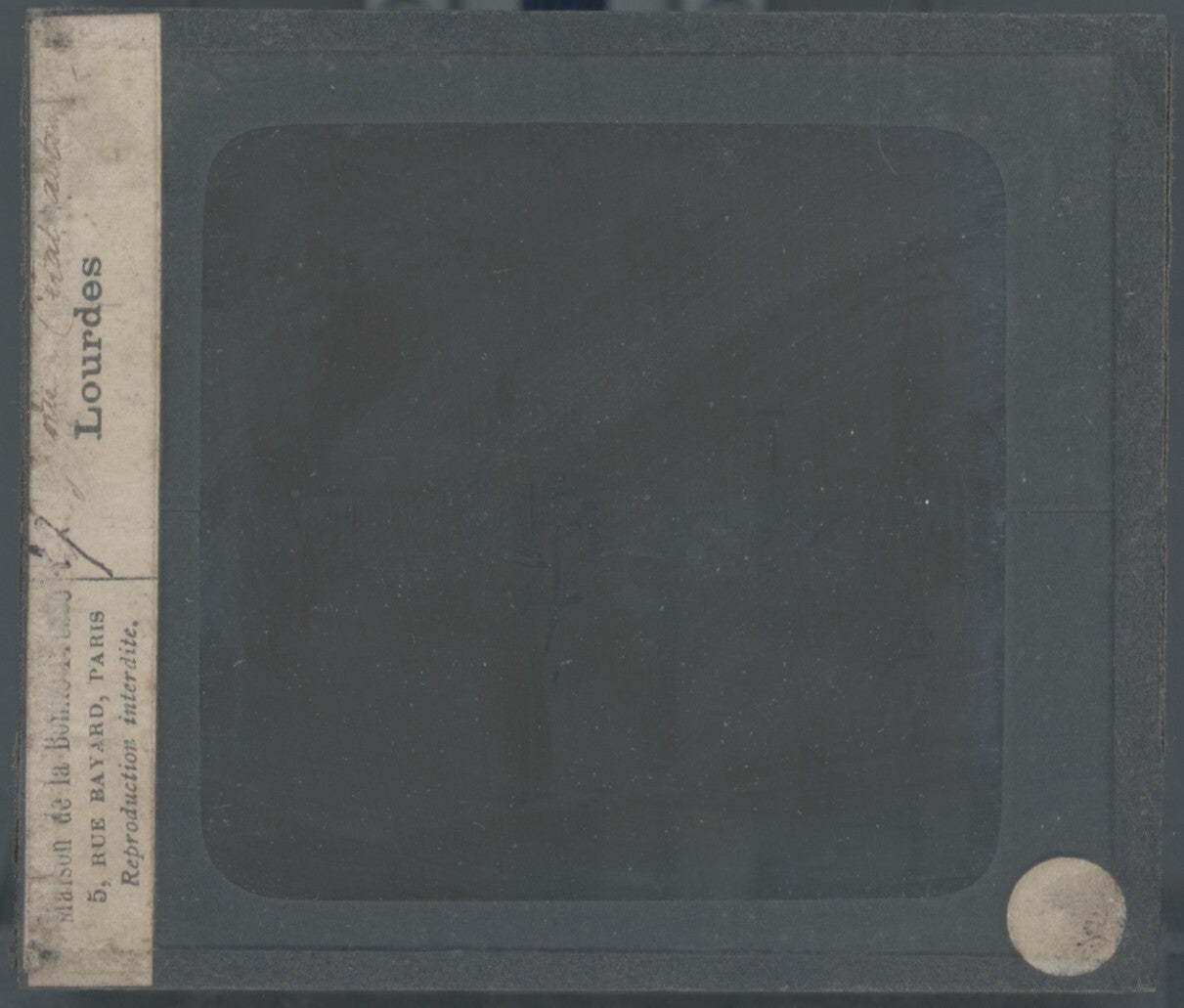 Grotte Massabielle Lourdes, photo plaque verre, noir & blanc, positif 8,5x10 cm