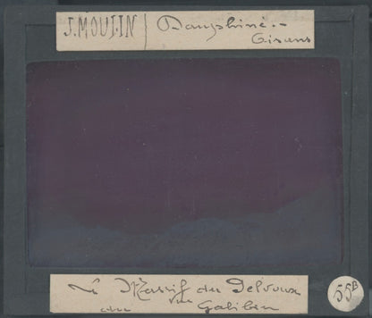 Mont Pelvoux, Galibier, photo J. Moulin, plaque verre couleur, positif 8,5x10 cm