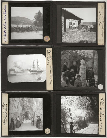 Scènes de vie, photos anciennes plaques de verre, lot 10 positifs 8,5x10 cm