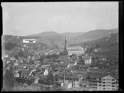 Lichtenthal, Allemagne, Plaque verre photo, négatif ancien noir & blanc 9x12 cm
