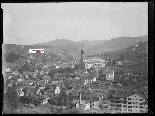 Lichtenthal, Allemagne, Plaque verre photo, négatif ancien noir & blanc 9x12 cm