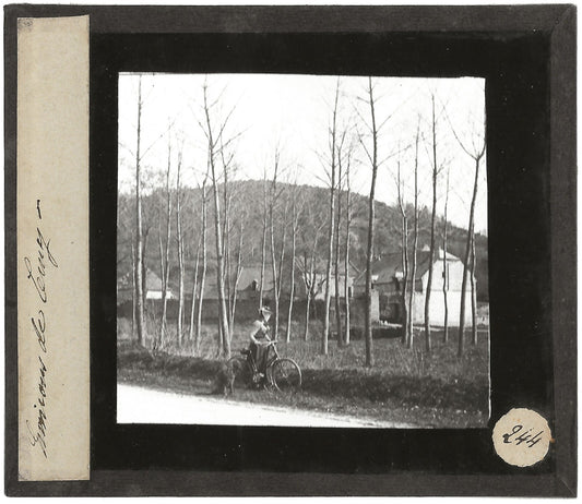 La Tour, Cerny-lès-Bucy, photo ancienne plaque de verre, positif 8,5x10 cm