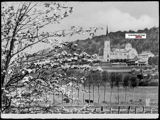 Domrémy-la-Pucelle, Plaque verre photo ancienne, négatif noir & blanc 10x15 cm