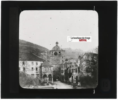 Ruprechtsbau, Heidelberg, Allemagne, photo plaque verre, positif 8,5x10 cm