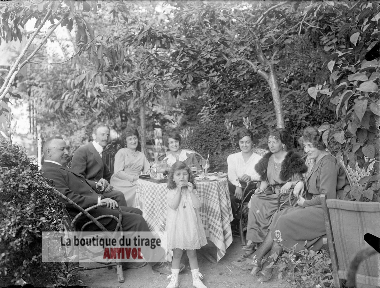 Photo de famille, France, plaque verre, photo ancienne, négatif 9x12 cm