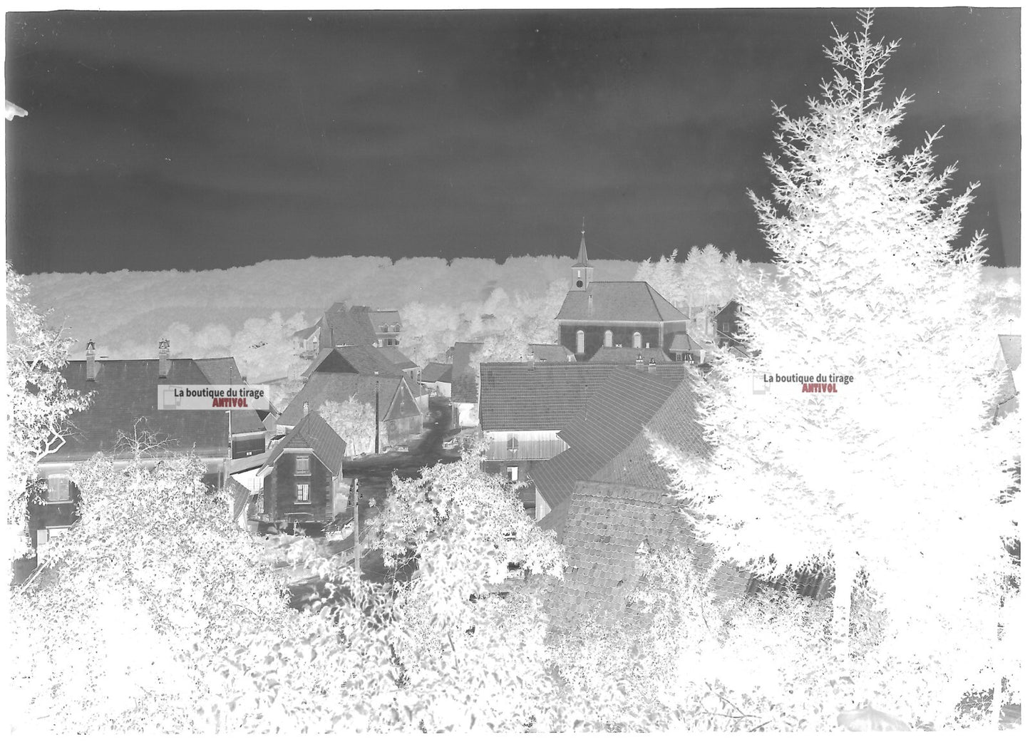 Plaque verre photo ancienne négatif noir et blanc 13x18 cm Brumath Fleischel