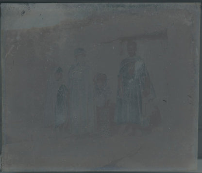 Afrique, peuple, photo ancienne plaque verre, noir & blanc, 8,5x10 cm