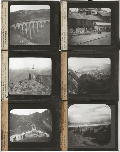 Grenoble, La Salette Vizille, photos plaques de verre, lot 10 positifs 8,5x10 cm