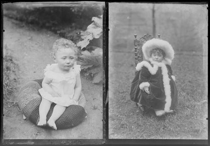 Personnages, photos anciennes plaque de verre, lot de 10 négatifs 13x18 cm