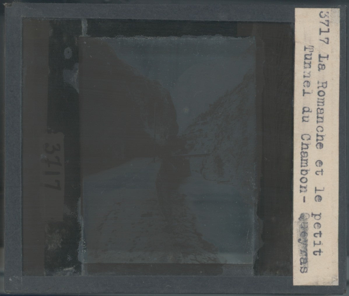 Gorges de la Romanche, photo plaque verre, noir & blanc, positif 8,5x10 cm